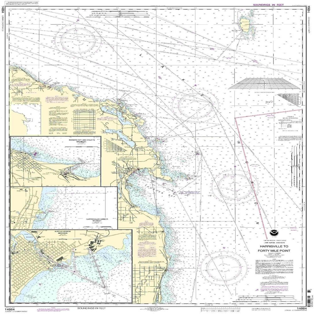 14864--Harrisville to Forty Mile Point - Harrisville Harbor, Alpena, Rogers City and Calcite