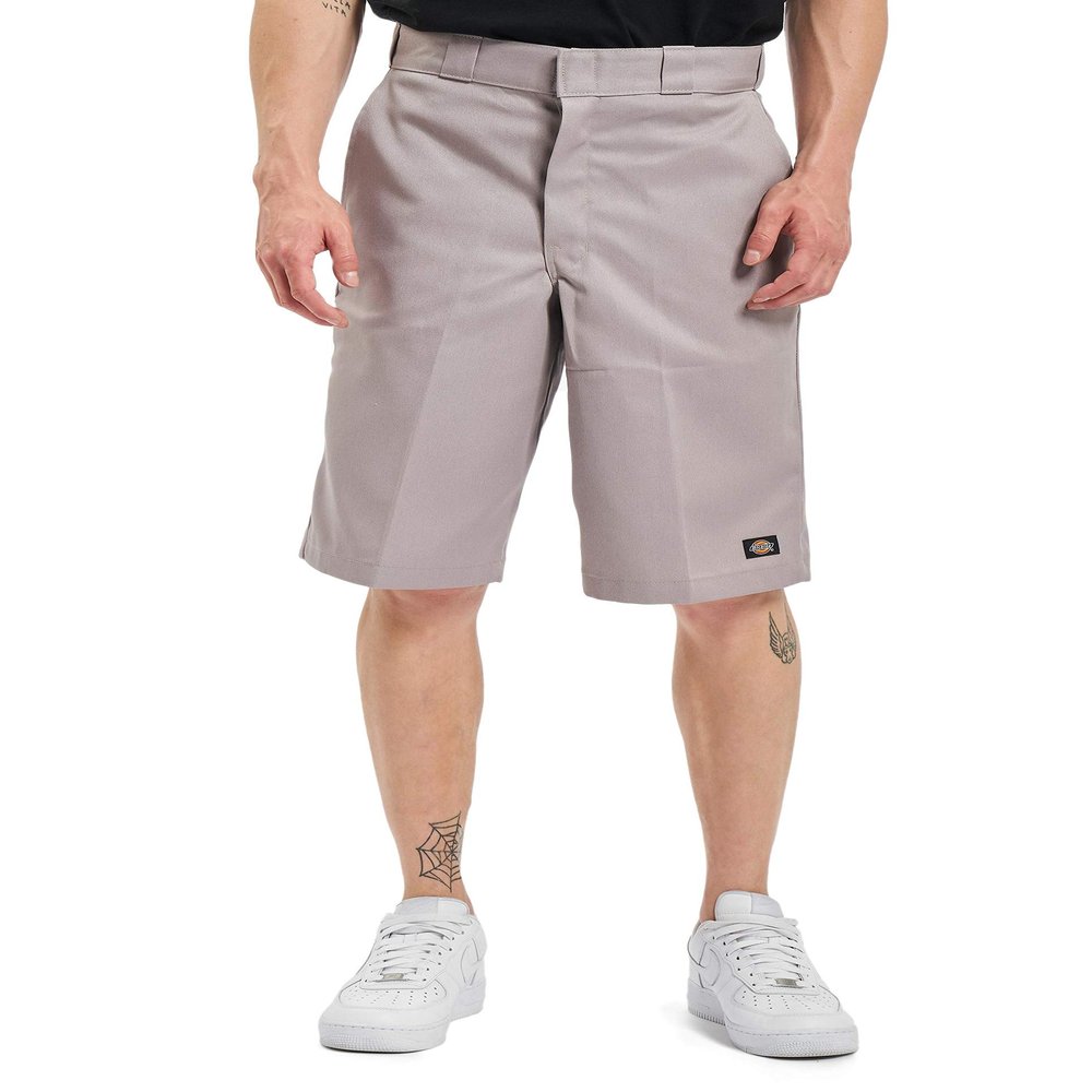 Dickies Mens 13-Inch Loose Fit Work Shorts  Durable Outdoor Uniform Shorts with Multi-Pockets for Men on The Job, Silver Gray, 32