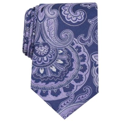 Tasso Elba Mens Lyle Silk Blend Embroidered Neck Tie Purple O/S