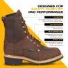 Carolina 8" Steel Toe Logger Boots - Waterproof Logger Boot for Men - Memory Foam Comfort Mens Work Shoes - Slip-Resist Work Footwear for Men EH Rated - Welt Construction - Brown - 8.5 view 4