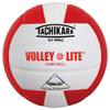 Tachikara SV-MNC Volley-Lite volleyball with Sensi-Tech cover, regulation size but lighter (scarlet/white) view 1