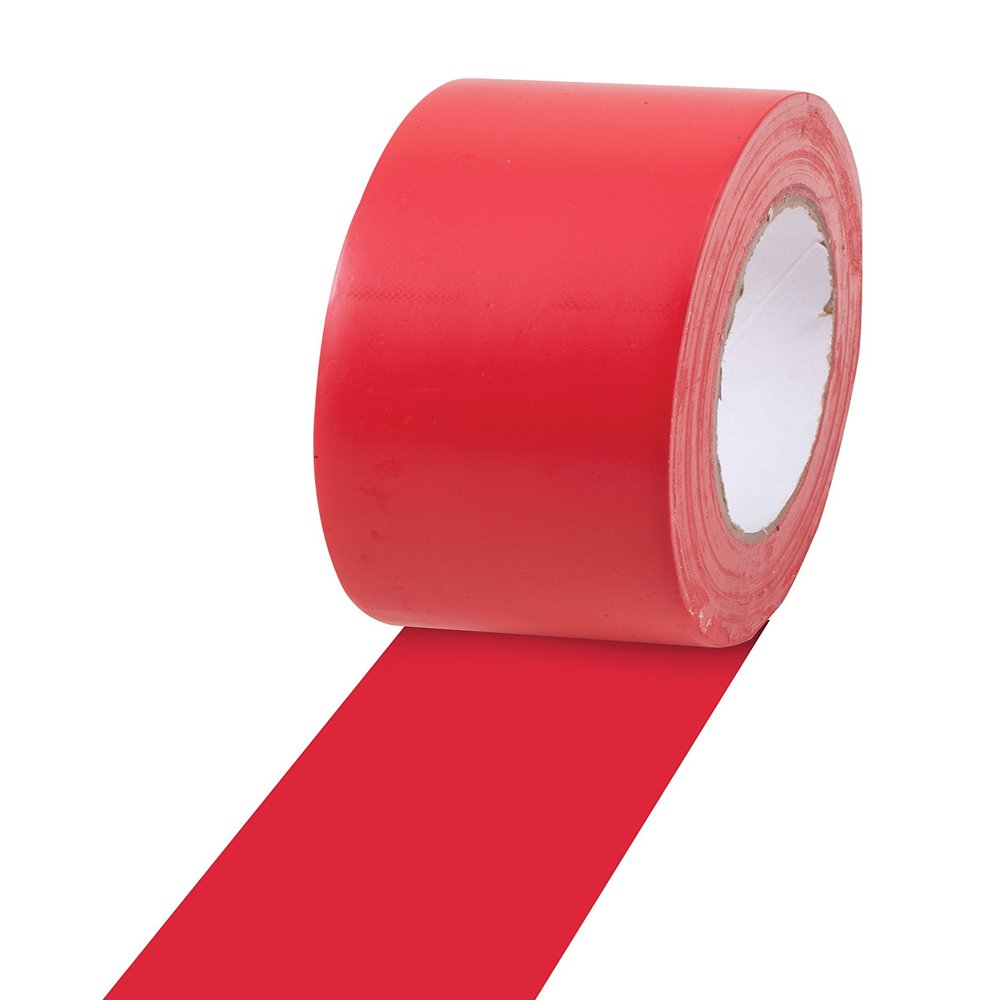 Champion Sports Vinyl Tape, 2 Wide x 60 Yards Long, Red - Durable Floor Marking Tape - Schools, Gyms, Restaurants