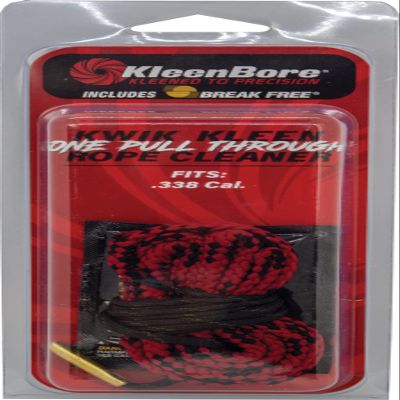 KleenBore .338 Cal Rope Cleaner Pull-Through Bore Cleaning System Washable & Reusable