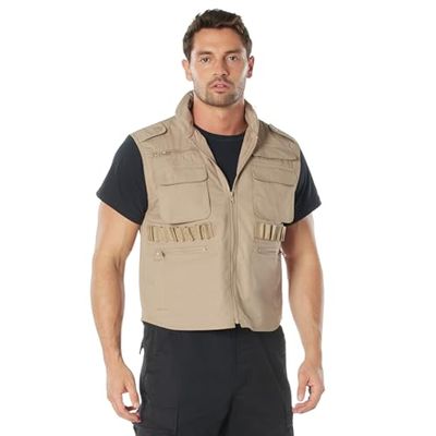 Rothco Ranger Vest Tactical Outdoor Hunting Camping Utility Cargo Vest with Storage Pockets, Black, 4XL