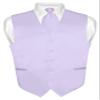 Vesuvio Napoli Men's Dress Vest & NeckTie Solid Lavender Purple Color Neck Tie Set sz S view 1
