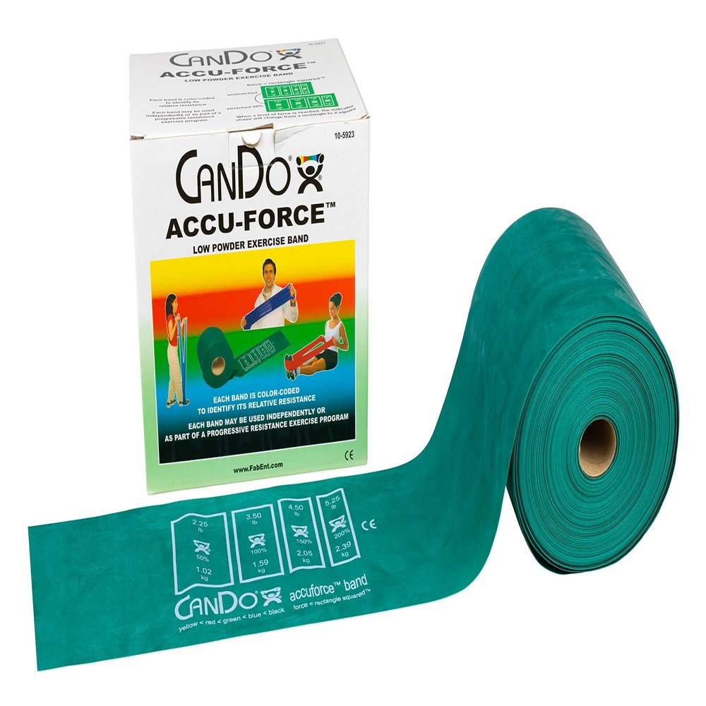 Cando 10-5923 AccuForce Exercise Band Roll, 50 yd Length, Green-Medium