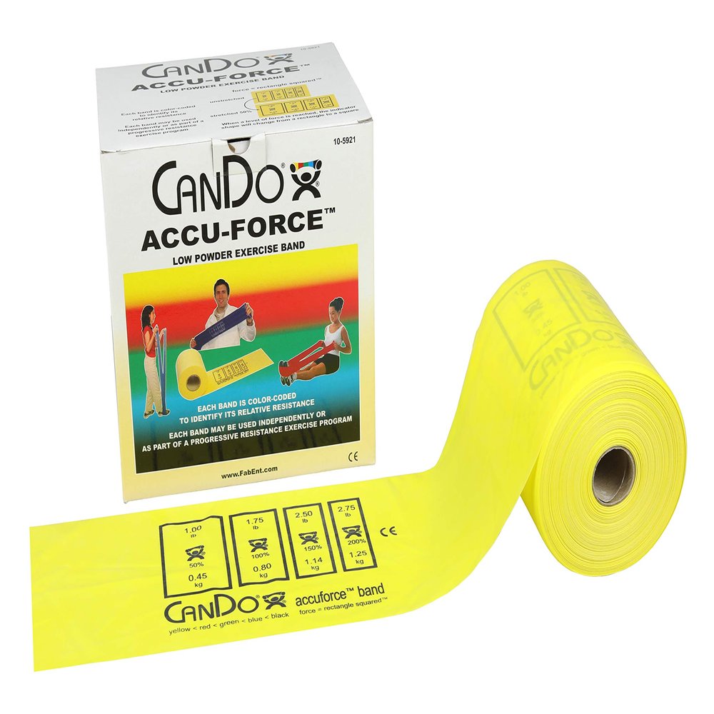 CanDo 10-5921 AccuForce Exercise Band, 50 yd Roll, Yellow-X-Light