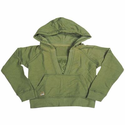 Jade - Little Girls' Hooded Ribbed Sweatshirt, Olive 7817-4