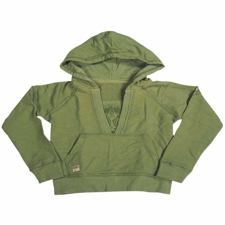 Jade - Little Girls' Hooded Ribbed Sweatshirt, Olive 7817-4