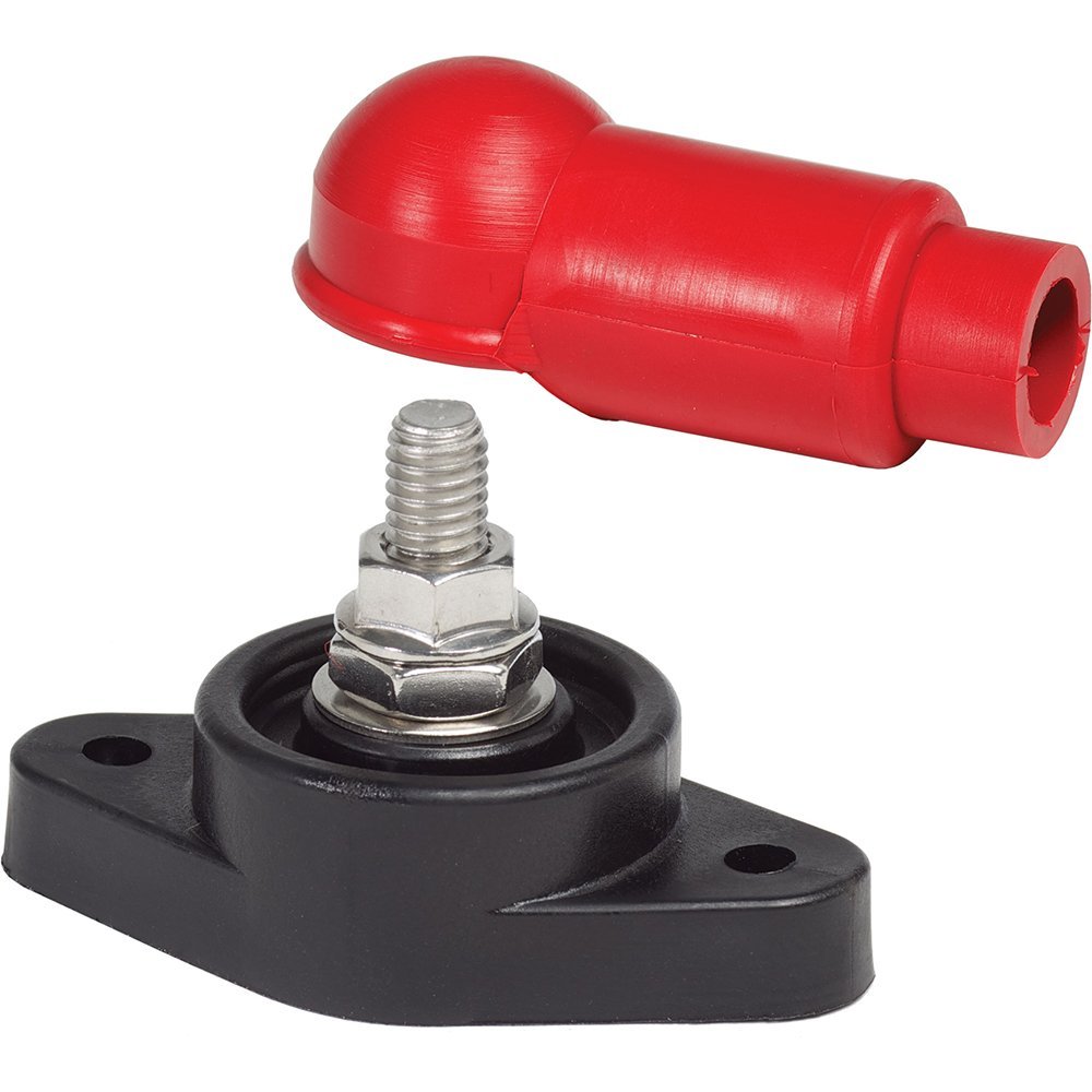 Blue Sea Systems 2003 3/8 Power Post Cable Connnector, Red Insulator