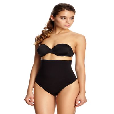 Body Wrap Firm Control High-Waist Thong Plus Size (2X-Large, Black)