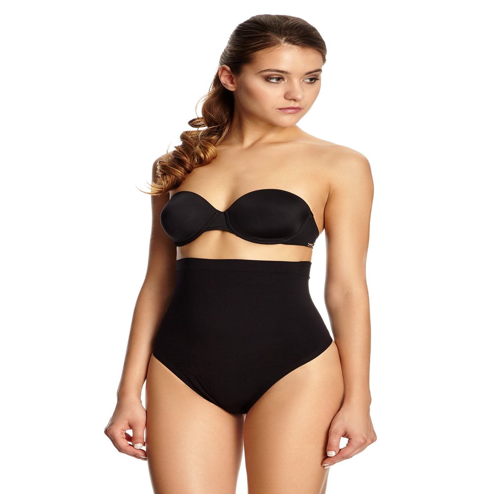 Body Wrap Firm Control High-Waist Thong Plus Size (2X-Large, Black)