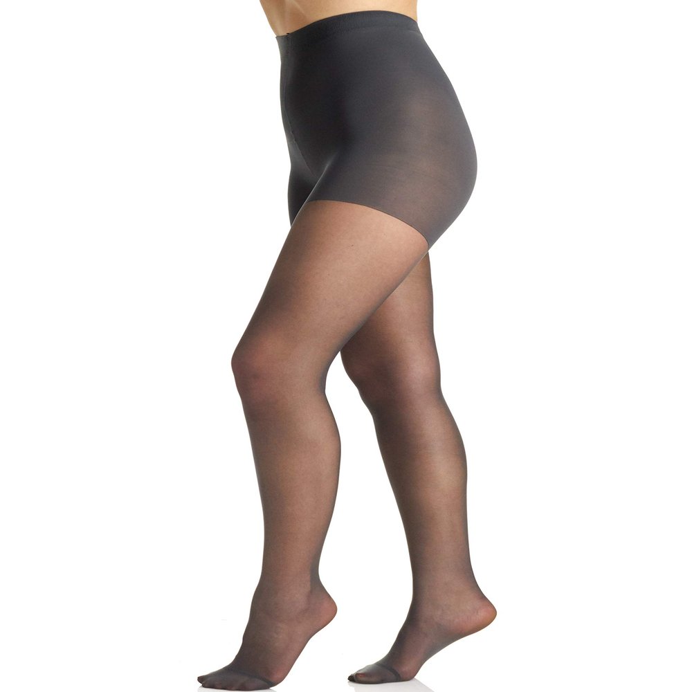 Berkshire Women's Silky Extra Wear Sheer Control Top Pantyhose - Reinforced Toe,Off Black,4