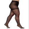 Berkshire womens Plus-size Queen Silky Sheer Control Top Reinforced Toe 4489 Pantyhose, Fantasy Black, 5X-Large-6X-Large US view 2