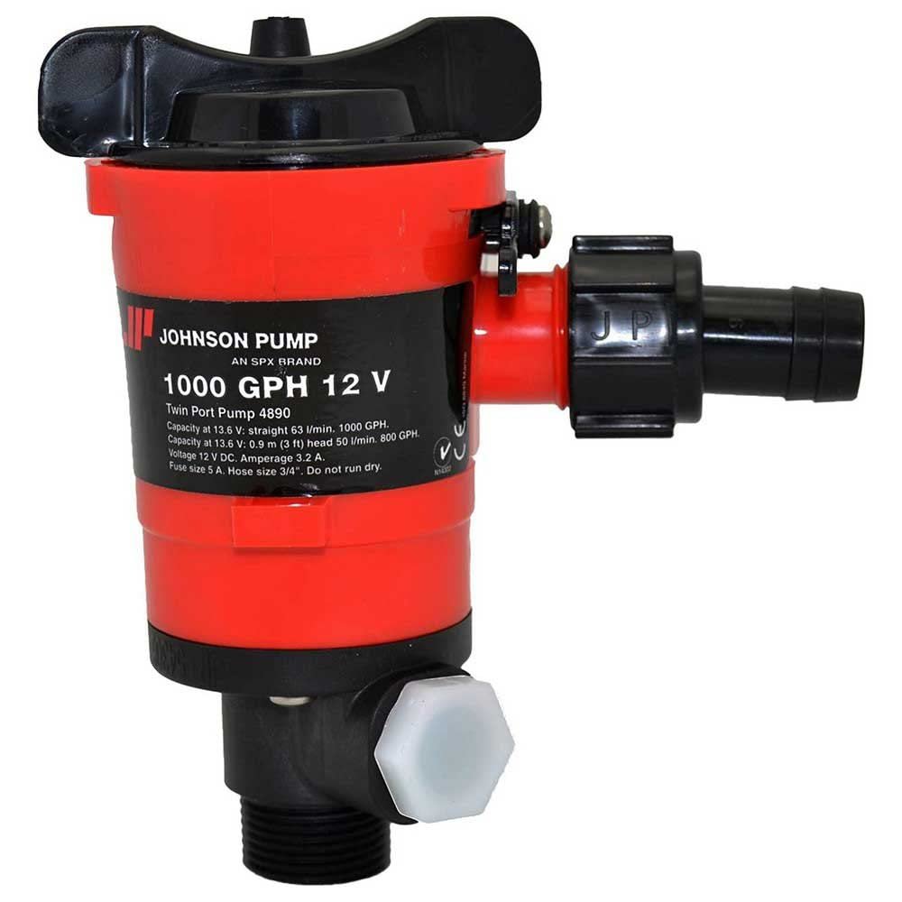 Johnson Pumps 48903 1000 GPH Aerator/Livewell Pump, Black