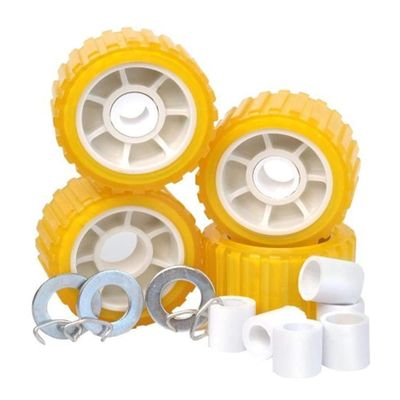 Tie Down Engineering Hull Sav'r 5 inch PVC Ribbed Wobble Roller Kit | 7/8 inch and 1-1/8 inch Shafts | Boat Trailer Parts & Accessories | Boat Trailer Roller Kit