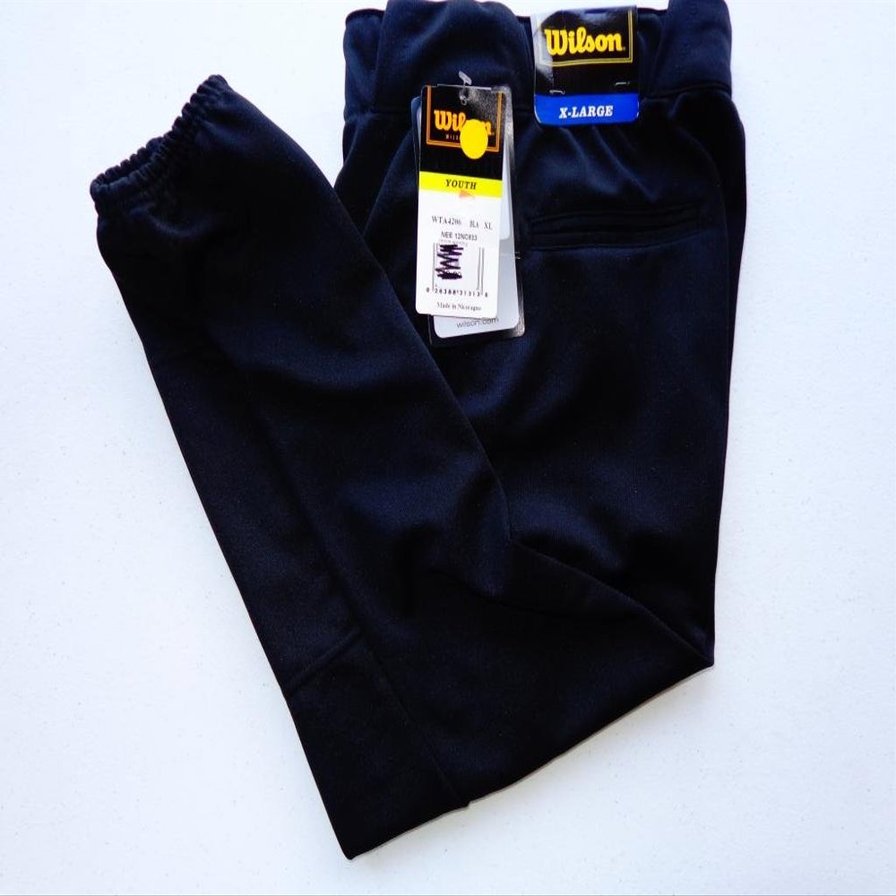 WILSON Youth Team Poly Warp Knit Baseball Pant, Black, X-Small