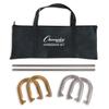Champion Sports Classic Horseshoe Set: Traditional Outdoor Lawn Game includes Four Professional Solid Steel Horseshoes with Solid Steel Stakes & Carrying Case view 1