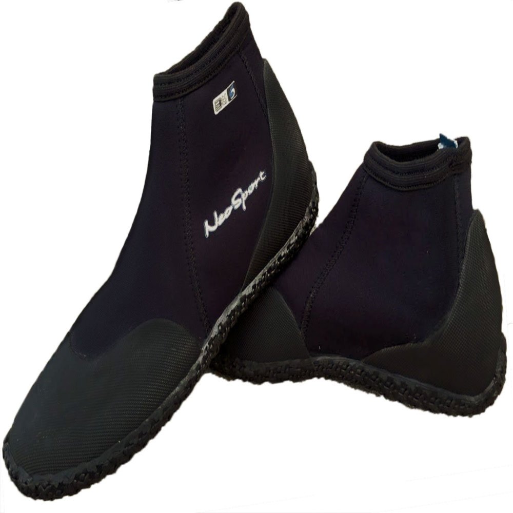 NeoSport Wetsuits Premium Neoprene 3mm Low Top Pull On Boot, Black, 12 - Water Shoes, Surfing & Diving