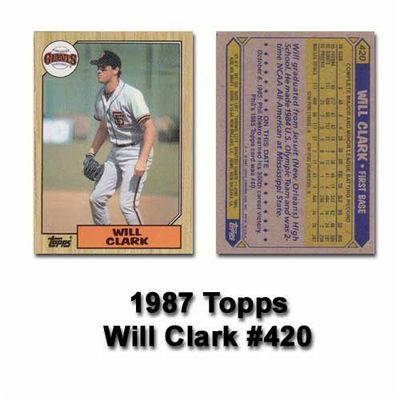 1987 Topps Will Clark Rookie Card