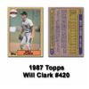 1987 Topps Will Clark Rookie Card view 1
