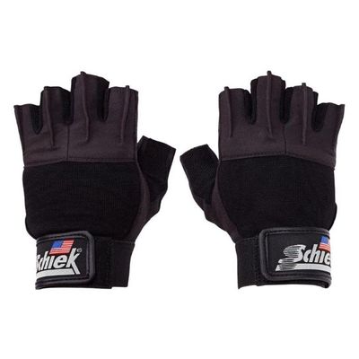Schiek Sports 530 Platinum Lifting Gloves with Gel Pad - Amara Leather Weightlifting Gloves for Women and Men (Black, X-Small)