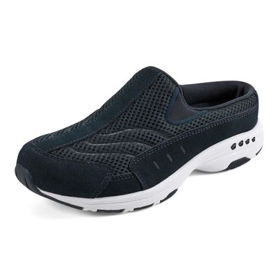Easy Spirit Traveltime Women's Slip On, 9 E US, Navy-White-Suede