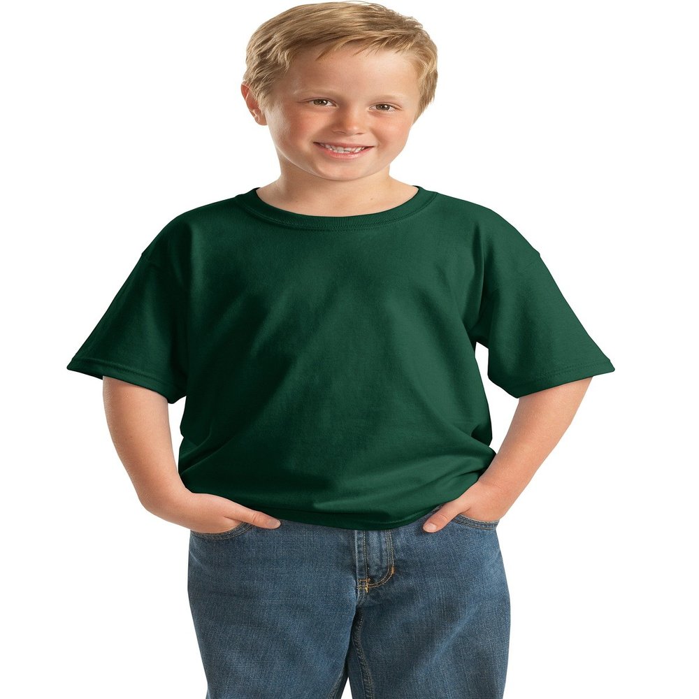 Gildan Activewear Child's Youth Heavy Cotton 100% Cotton T-Shirt, S, Forest