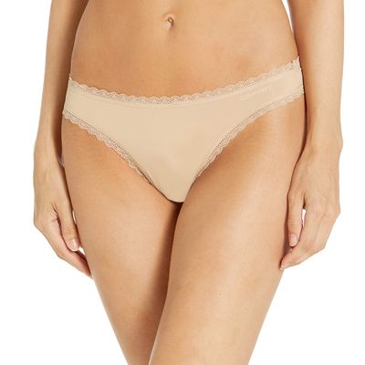 Calvin Klein Women's Microfiber Mix Short Panty, Sand Dune, Large