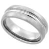 7mm Titanium Wedding Band Ring for Men Polished Convex Center Matte Edges Comfort-fit Size 14 view 3
