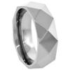 8mm Titanium Faceted Wedding Band Ring for Men Polished Comfort Fit Size 13.5 view 3