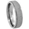 6mm Titanium Brushed Center Wedding Band Ring for Men Recessed Edges Comfort Fit Size 9 view 4
