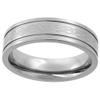 6mm Titanium Pipe Cut Celtic Knot Wedding Band Ring for Men Etched Pattern Grooved Edges Comfort Fit Size 13 view 2