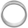 9mm Titanium Pipe Cut Wedding Band Ring for Men 2 Stripes Beveled Edges Brushed Finish Comfort Fit Size 14 view 2
