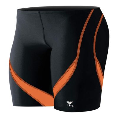 TYR Men's Alliance Splice Jammer Swimsuit, Black/Orange, 28