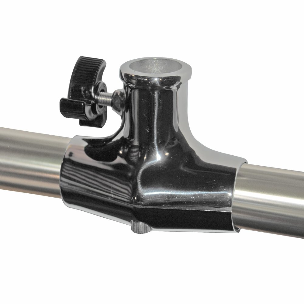 Taylor Made Boat Flag Pole Socket Rail Mount, Stainless Steel for 1/8" to 1-1/4" Rails, 1" Flag Staff with Thumb Screw, Adjustable to Any Angle, Perpendicular Mount - 974