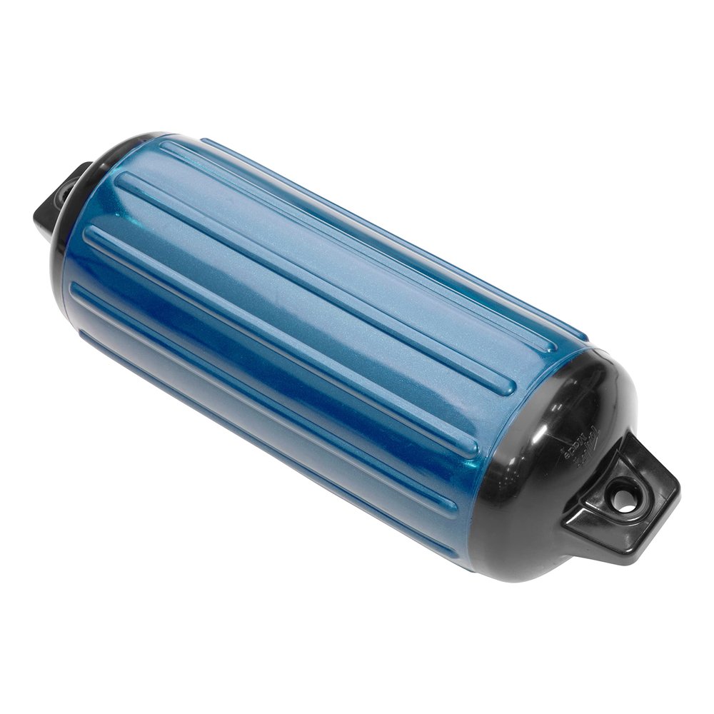 Taylor Made Super Gard Boat Fender, Captain's Navy (6.5" x 22") Double-Molded Ends, Ribbed Technology to Minimize Roll, Rubber Football Needle Inflation Valve, Marine-Grade Vinyl - 957622