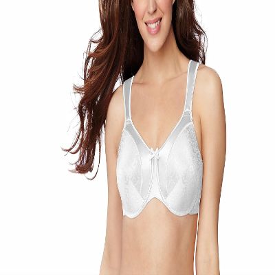 Bali Women's Satin Tracings Minimizer Underwire Bra, White, 36DD