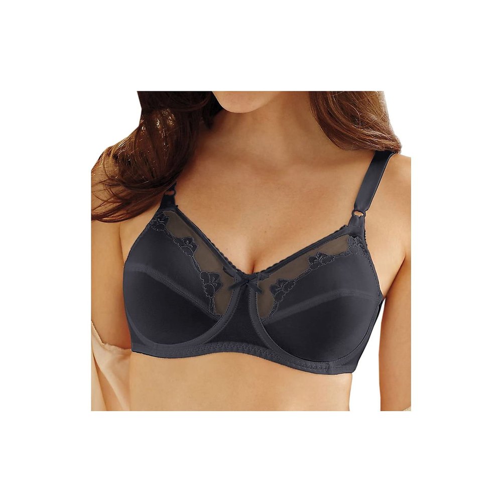 Bali Women's Flower Underwire Bra, Black, 40D