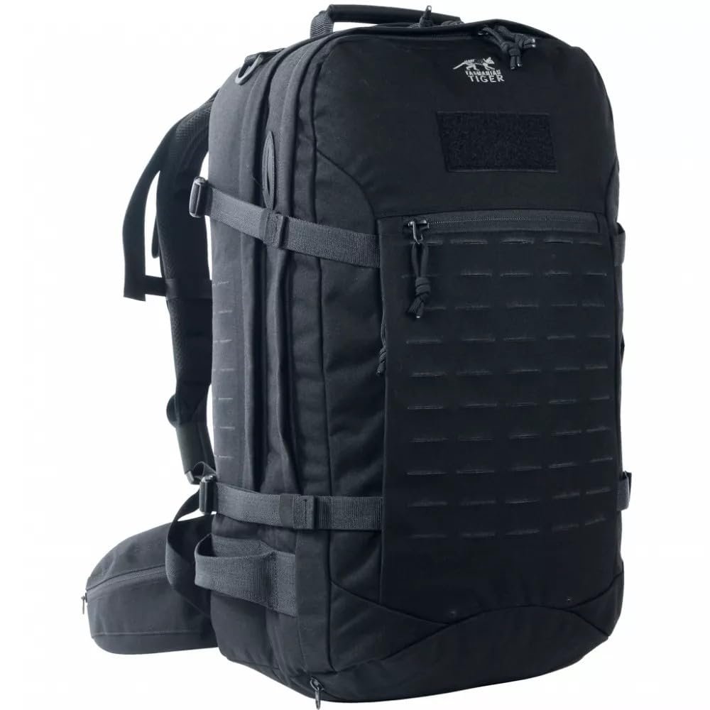 Tasmanian Tiger Mission Pack Mk II, 37L Combat Backpack with Laser Cut MOLLE System, YKK RC Zippers, Black