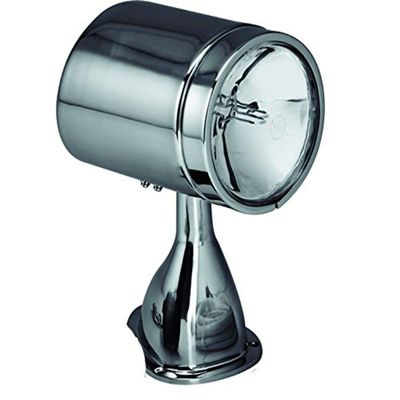 Guest 22041A Stainless Steel Marine 5-Inch Spotlight/Floodlight (12-Volt, 7-Amps, 72000-CP), black