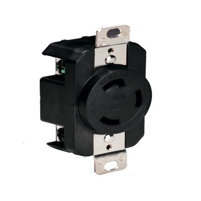 Marinco 305CRRB Marine Electrical Receptacle (30-Amp, 125-Volt, Female, Black)