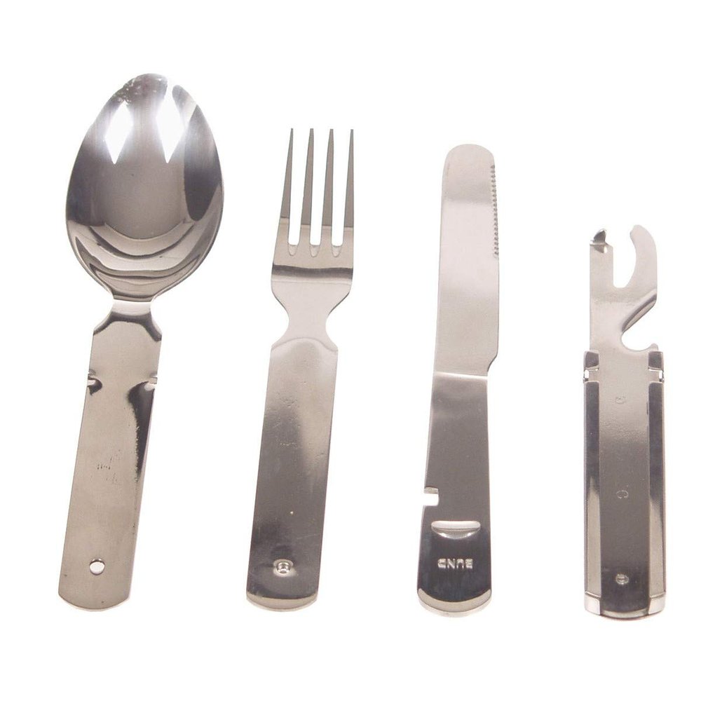 MFH - Set of 4 Cutlery in Steel, Strong Hold, Silver Colour