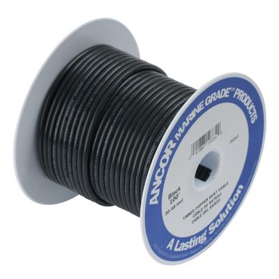 Ancor 106040 Marine Grade Electrical Primary Tinned Copper Boat Wiring (12-Gauge, Black, 400-Feet)