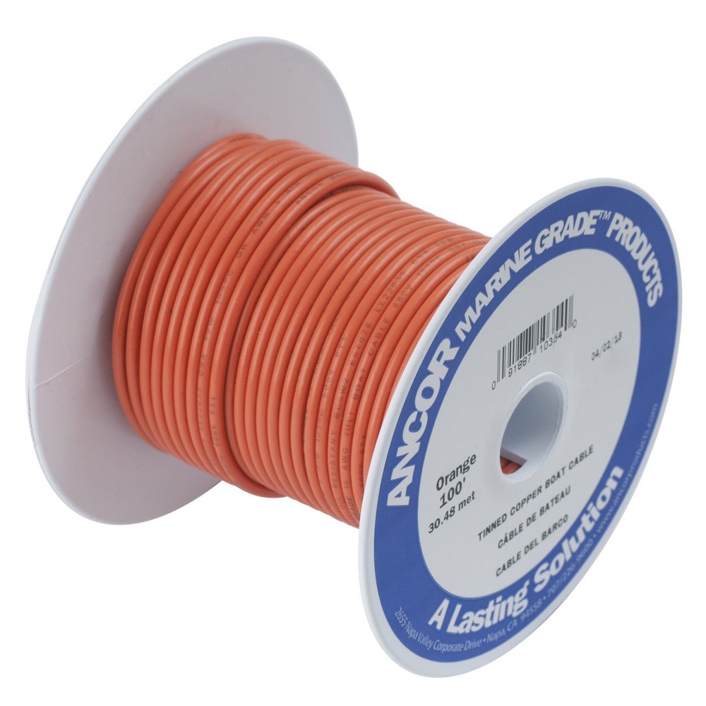 Ancor 104550 Marine Grade Electrical Primary Tinned Copper Boat Wiring (14-Gauge, Orange, 500-Feet)