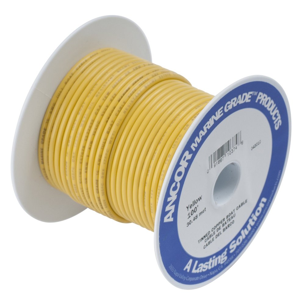 Ancor 103025 Marine Grade Electrical Primary Tinned Copper Boat Wiring (16-Gauge, Yellow, 250-Feet)