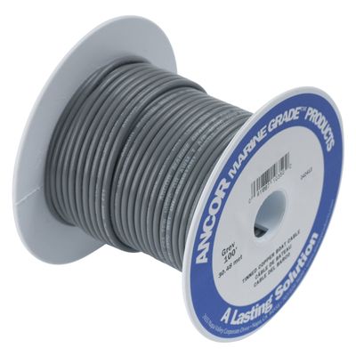 Ancor 100499 Marine Grade Electrical Primary Tinned Copper Boat Wiring (18-Gauge, Grey, 1000-Feet)