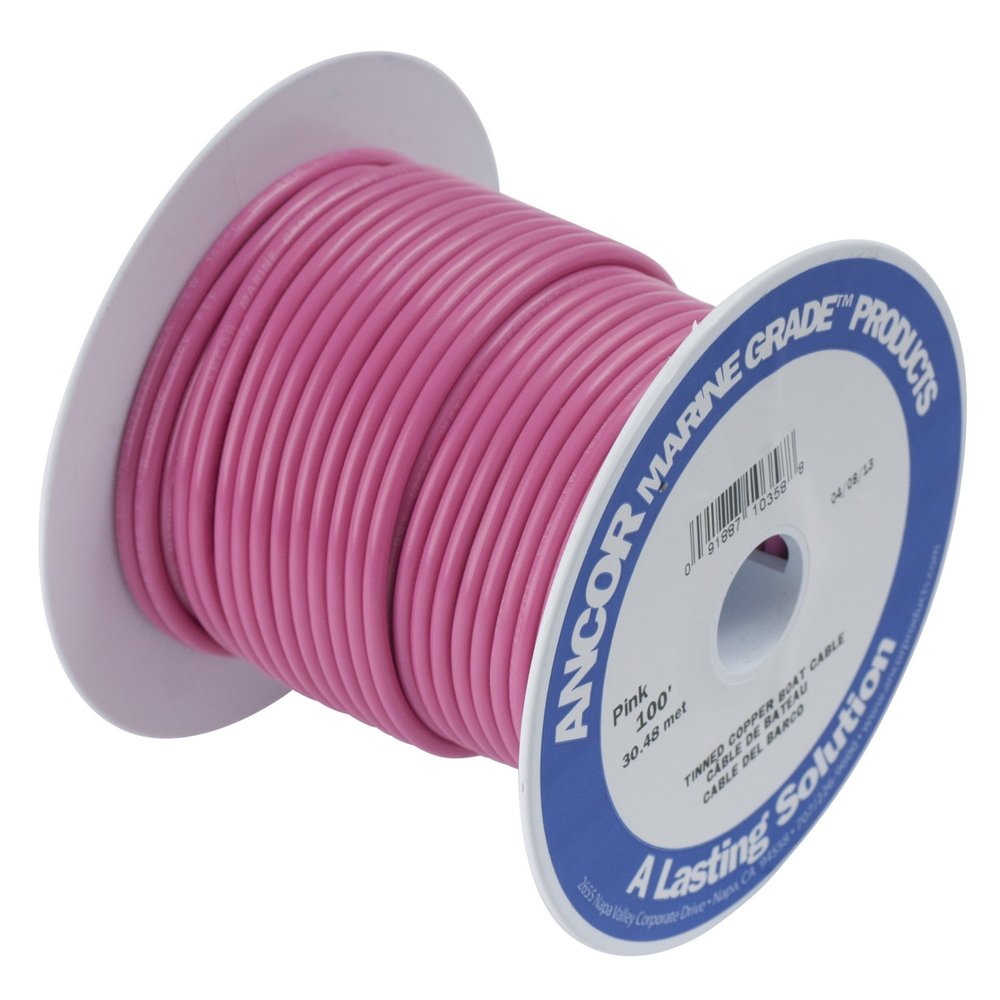 Ancor 100625 Tinned Copper Wire, 18 AWG (0.8mm2), Pink - 250ft