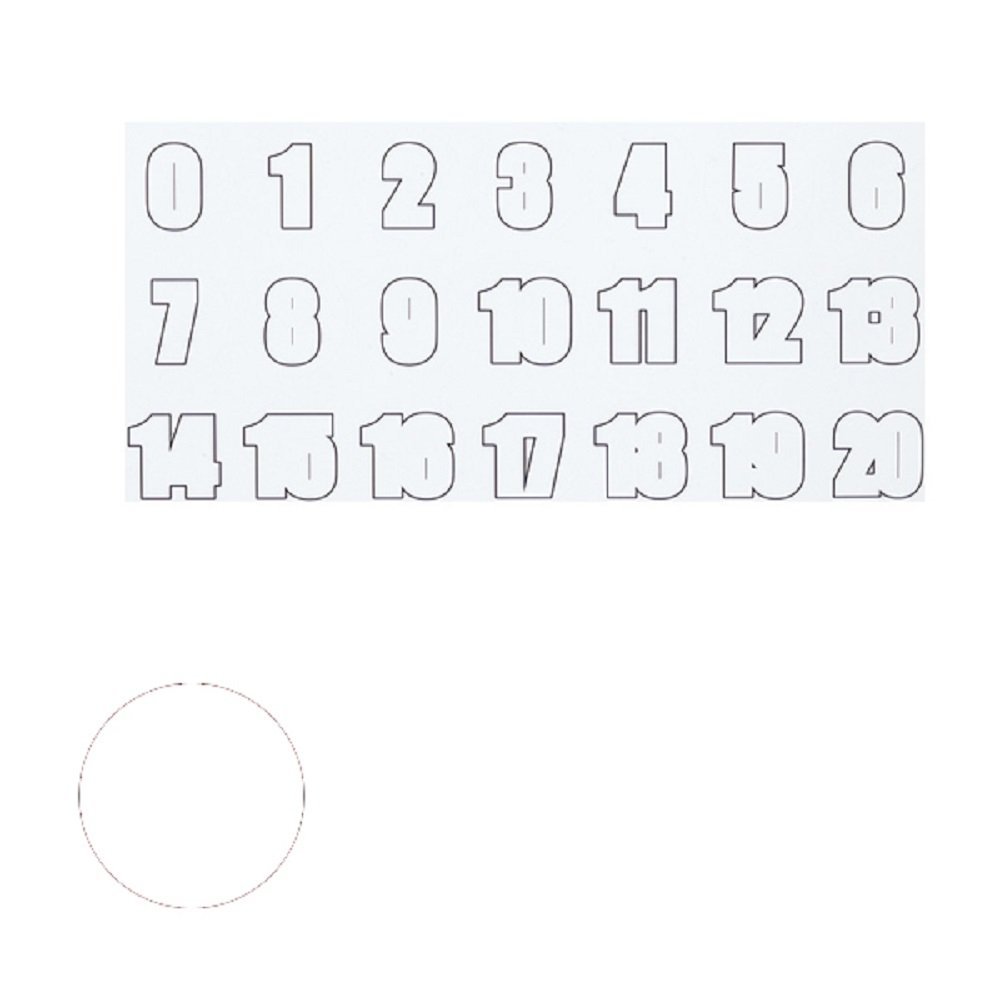 SSK-HNS02 Helmet Number Sticker (10) White