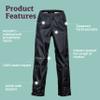 Marmot PreCip Kids' Waterproof Rain/Hiking Pant, Black, X-Large view 4